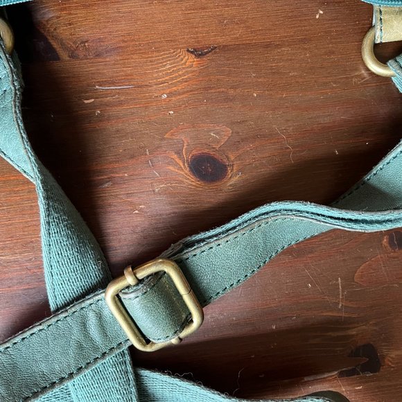 Fossil distressed leather purse greens 5 pockets - Picture 6 of 8